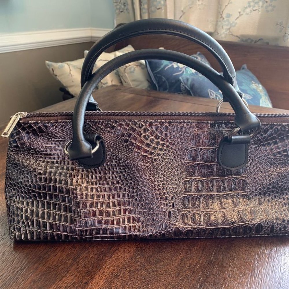 Primeware Insulated Wine Bag Brown Moc Crock Print